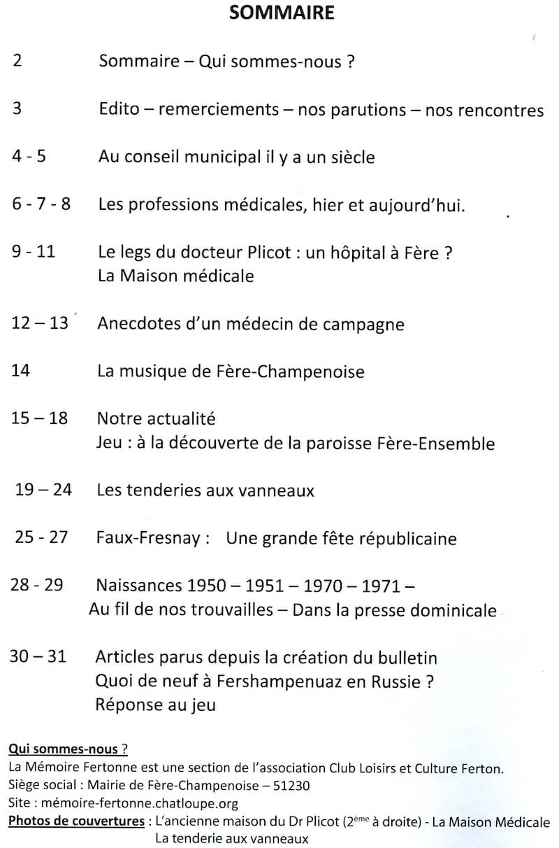 BULLETIN 15 sommaire